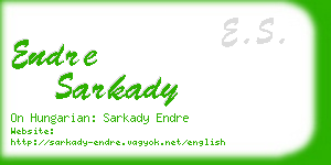 endre sarkady business card